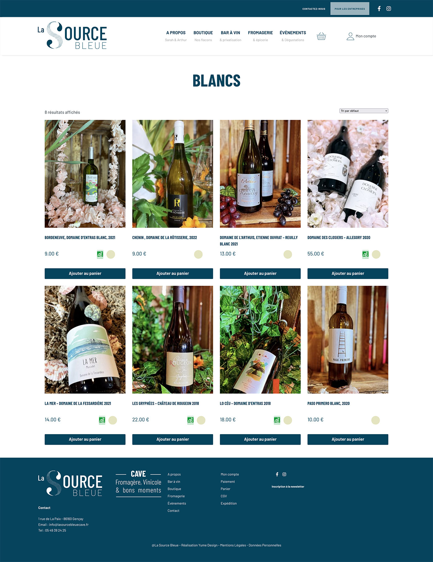 Espace Woocommerce La Source Bleue Cave