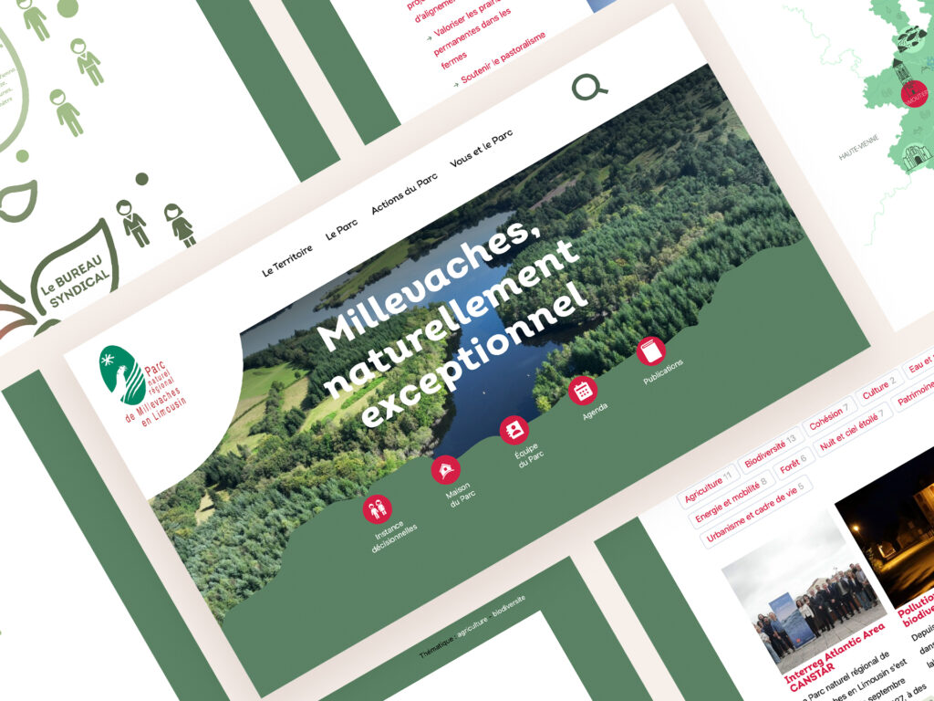 Mockup projet Webdesign et développement PNR MIllevaches